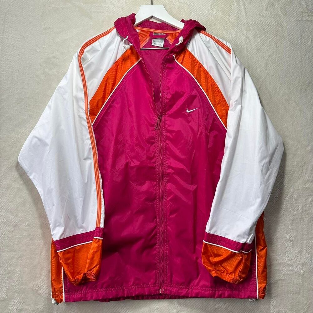 Y2K Womens Nike Track Windbreaker in Orange and Pink